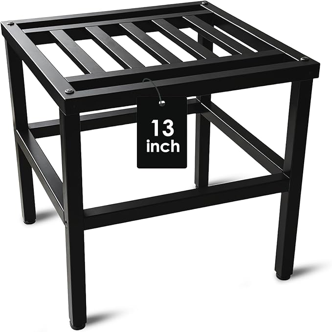 Plant Stand Indoor Outdoor,13 Inch Metal Plant Stands Riser,Heavy Duty Wrought Iron T Pedestal Holders for Large Flower Pot,Outside Rust-Proof Black Flower Display Shelf for Patio,1-Pack