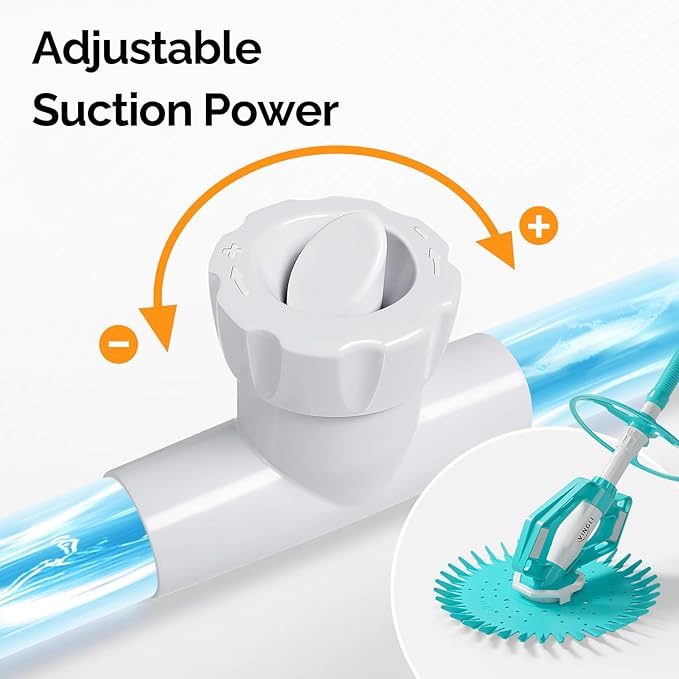 VINGLI Pool Vacuum Cleaner Automatic Sweeper Swimming Pool Creepy Crawler Vacuum with 33FT Hoses (Shining Blue)