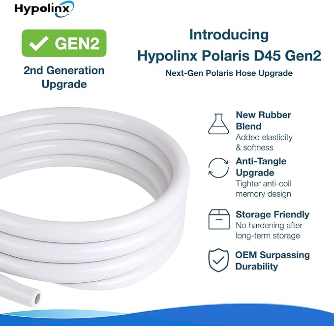 Polaris Compatible Pool Cleaner Hose Replacement – Gen2 10 Ft Feeder Hose for Polaris 280 380 180 & D45 – Tangle-Free Design (Not for 360)