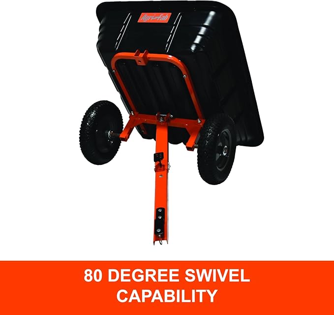 Agri-Fab Tow Behind Poly Dump Swivel Cart for Lawn Tractors and Mowers, 700 lb Capacity with Foot Dumping Mechanism