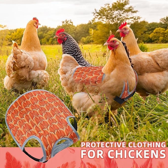 Chicken Saddles for hens, Chicken Apron Back Protector for Hens With Adjustable Strap, Chicken Hen Mating Saddle
