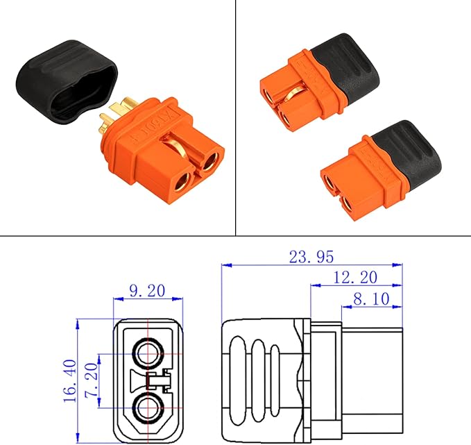 ELFCULB 12AWG 2FT Solar to XT60i Cable 2 10 25 35 50 75 100FT Solar Connector to XT60i Adapter Cable for Portable Power Station (2FT)