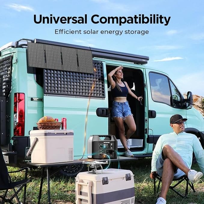 SinKeu Solar Generator with Panels Included - 300W Portable Power Station with 40W Solar Panel,256Wh (80000mAh) LiFePO4 Battery with USB DC AC Outlets for Home, Laptop, RV, Hurricane, Camping