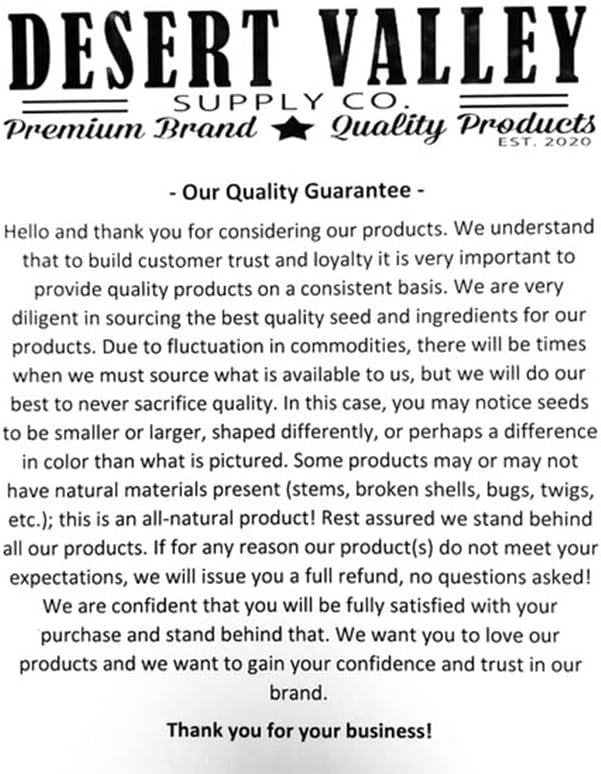 Desert Valley Black Oil Sunflower Seed, All Natural, Non-GMO Premium Wild Bird and Wildlife Food for Cardinals, Dove, Jays, Squirrels, and More (10-Pounds)