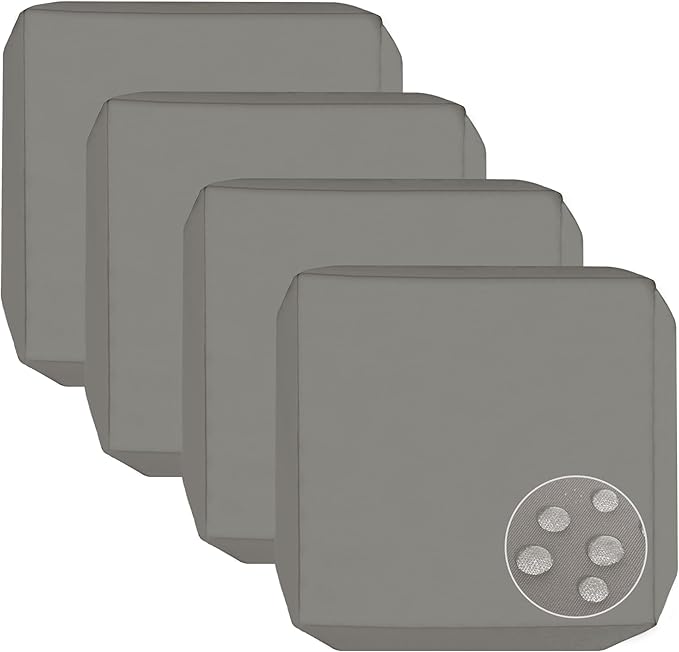 Sqodok Patio Cushion Covers 22x20 inch, Waterproof 4Pack Outdoor Cushion Covers Replacement Patio Cushion Seat Slipcovers for Patio Furniture, Sectional Sofa, Wicker Chair, Grey