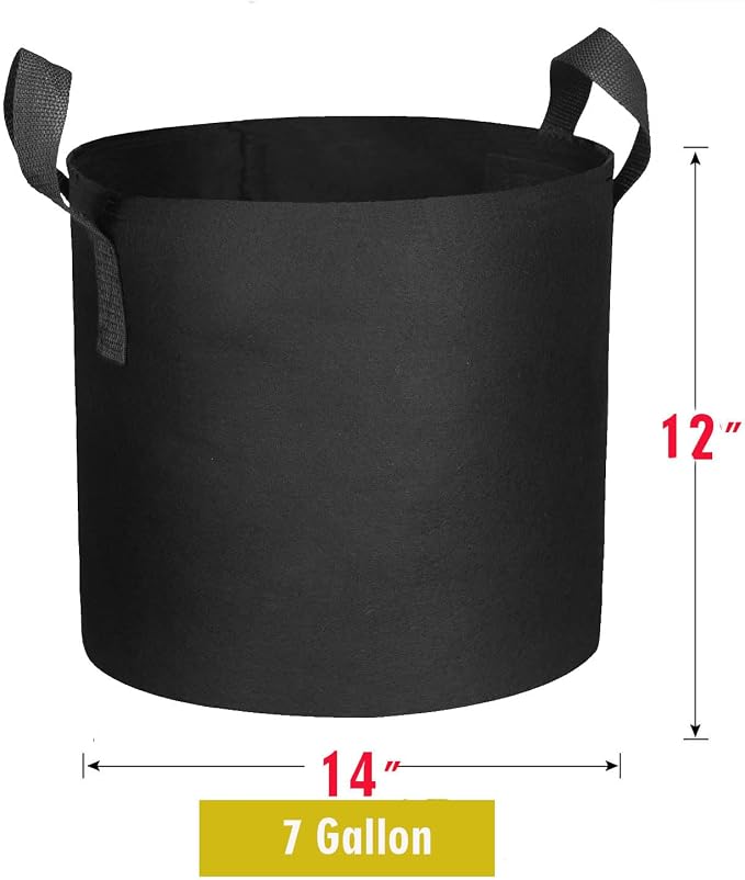 Cavisoo 24-Pack 7 Gallon Grow Bags, Heavy Duty Thickened Non-Woven Plant Fabric Pots with Reinforced Handles