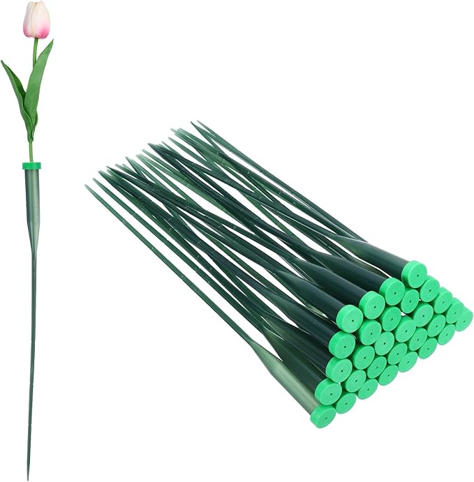 MECCANIXITY 160 Pcs Floral Water Tubes, 12 Inch Flower Water Tubes Floral Vials with Pick and Caps for Plants Stem Fresh Flowers Arrangement Decor Florist Supplies, Dark Green/Grass Green