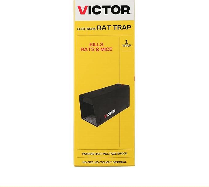 Victor Indoor Electronic Rat Trap, Humane Electric Rat Traps Indoor for Home, No Touch, No See Traps - M241B - Quickly and Humanely Kill Rats Indoors - 1 Pack