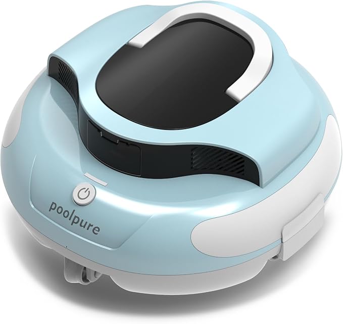 Cordless Powerful Pool Vacuum (Dual Motors) 5000mAh Battery, 120 Minutes Runtime for Flat Pools Up to 1000 Sq.Ft (Blue)