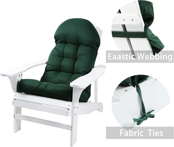 Enipate Weather Resistant Adirondack Chair Cushions High Back Indoor Outdoor Patio Tufted Lounge Cushion Seat Pads
