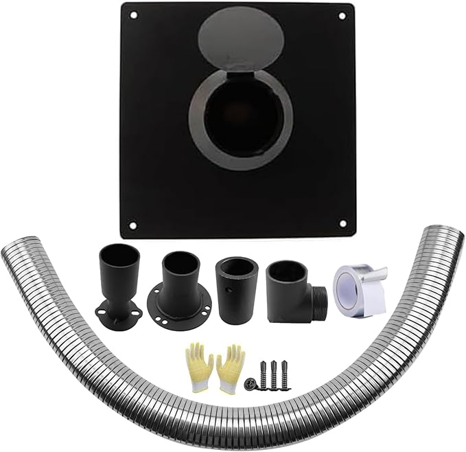 2026 Heavy Duty Upgraded Generator Exhaust Extension Silencer Kit With Insulated Through-Wall Mounting Plate, Reduce Noise By 52% and Safe Emission Exhaust Gas
