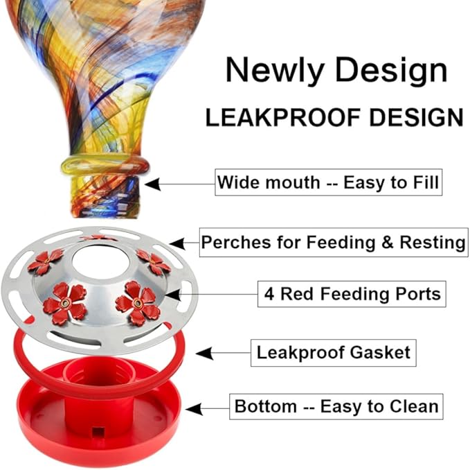 2 Pack Hummingbird Feeder Base Replacement Part Accessories Set - Includes 2 Pcs Bottom Base, Moat Hooks, Seal Rings, Brushes and Hanging Ropes (2, Silver-2)