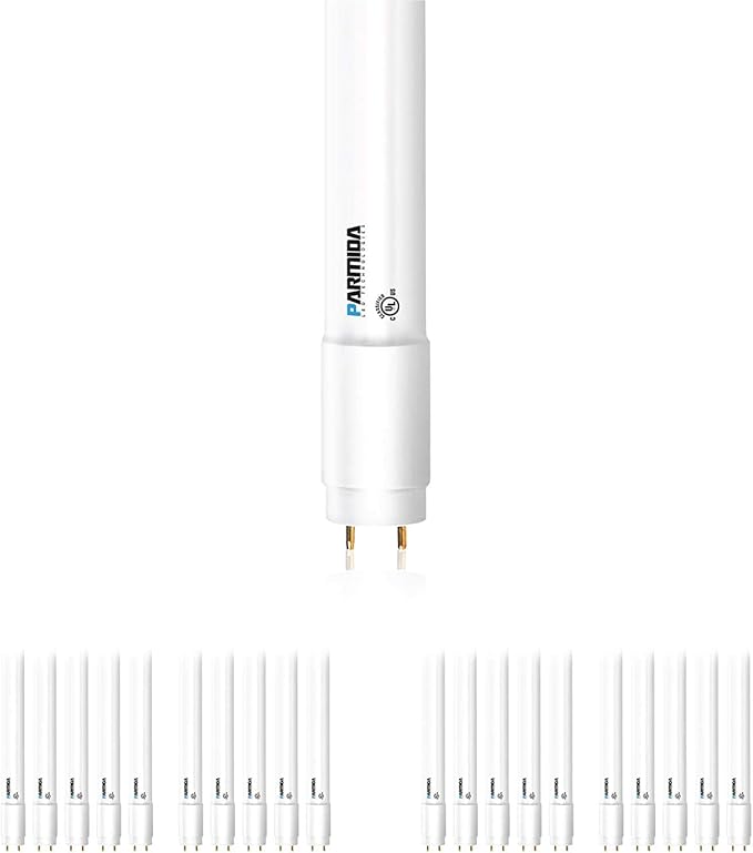 PARMIDA 20-Pack 4FT LED T8 Ballast Bypass Type B Light Tube, 18W, UL-Listed for Single-Ended & Dual-Ended Connection, 2200lm, Frosted Lens, T8 T10 T12, UL, FCC - 3000K