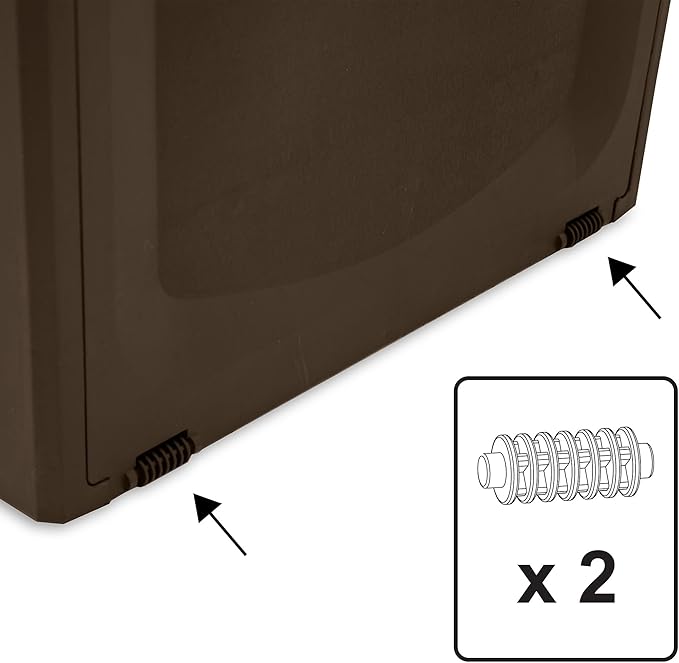 Ram Quality Products Plastic 90 Gallon Outdoor Lockable Backyard Storage Bin Deck Box for Cushions, Pool Accessories, and Towels, Brown