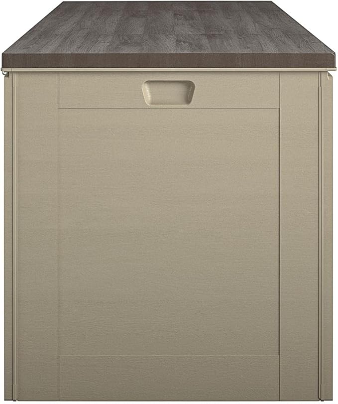 Cosco Outdoor Living 180 Gallon Patio Storage Box, Extra Large, Lockable Lid, Weather-Resistant, Tan/Brown