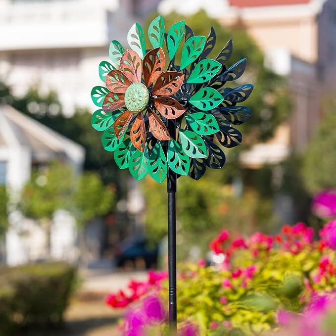 Viveta Wind Spinner Outdoor, Kinetic Metal Wind Sculptures & Spinners, 360 Degrees Windmill for Yard and Garden