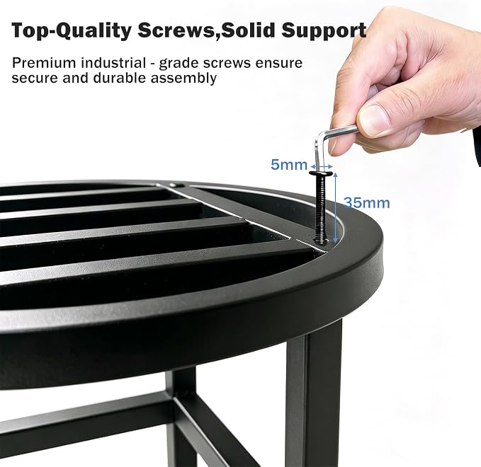 Plant Stand Indoor Outdoor,16 Inch Round Metal Plant Stands Riser,Heavy Duty Wrought Iron Pedestal Holders for Large Flower Pot,Outside Rust-Proof Black Flower Display Shelf for Patio,1-Pack