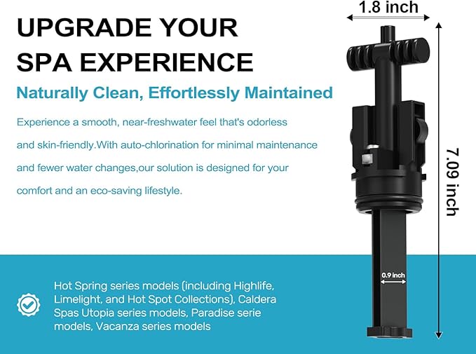 Upgrade Salt Water System Cartridge Replacement for Spas & Hot Tubs, Compatible with Hot Springs Highlife & Limelight, Chlorine-Generating Filter, Soft, Fresh Water, Reduces Dry Eyes, Itchy Skin