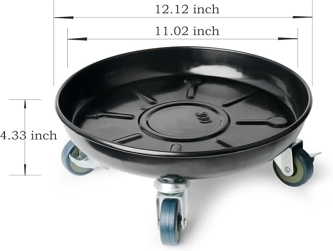 Plant Caddy with Wheels 12 Inch 3 Pack, Heavy Duty Metal Plant Stand & Dolly with Lockable Casters, Holds 160 lbs for Indoor Outdoor Large Flower Pots, Black