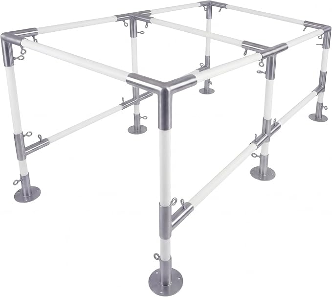 Frienda Flat-Top Canopy Fittings Connects 1" Pipes, 6-Leg Flat-Top Carport Frame Connectors Kit DIY Project for Low-Slope Roof Carport, Shed, Gazebo, Greenhouse, Shelter Deck, Pipes Not Included