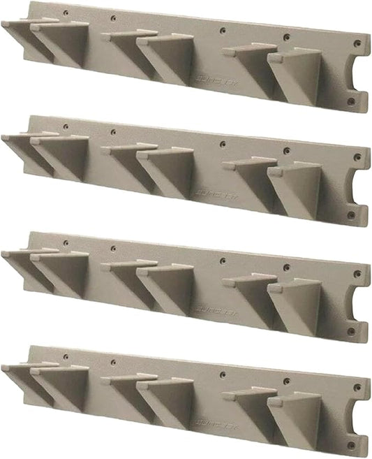 Suncast 4 Pack Wall Stud Mounted Garden Tool Hanger Organizer for Garage or Storage Space, 24 x 4.25 x 6 Inches, Holds Up to 6 Long Handled Tools