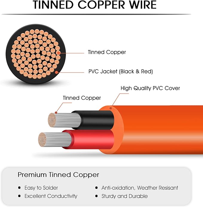 30FT MC4 to 8mm Adapter Cable for Jackery | Universal Solar Panel Connector and DC8020/7909 Compatible with BLUETTI, Yeti, Anker, Jackery Portable Power Station for Camping, RV, Emergency Use