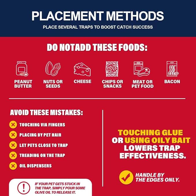 45 Pack Glue Traps for Mice, Mouse Glue Traps Indoor for Home, Sticky Mouse Traps, Glue Boards for Mice, Bed Bugs, Spiders, Cockroaches, No-Mess Traps for Garage, Basement & Attic