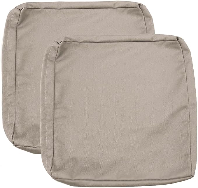 Sqodok Patio Cushion Covers 21x19 Waterproof Outdoor Cushion Covers Replacement 2Pack Patio Cushion Seat Slicovers for Sectional Sofa, Wicker Chair, Tan