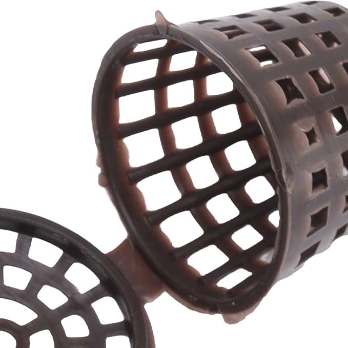 100PCS Bonsai Fertilizer Cups, Plastic Fertilizer Mesh Basket with Lid, Planting Fertilizer Net Pot, Garden Nutrition Box Tools for Succulents and Orchids (Small Size with Lid)