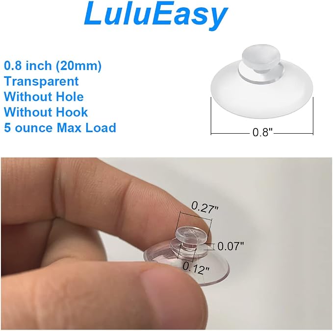 200 Pieces 0.8 inch Mini Clear Suction Cups for Glass, Without Hooks Without Holes, Plastic Sucker Pads for Festival Decoration Home Organization Window Car