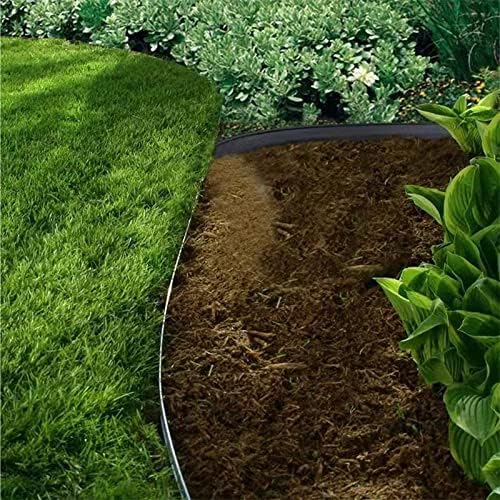 Garden Edging，80ft Landscape Edging with 100 Spikes for Lawn 2 Inch Tall (Black, 80FT)