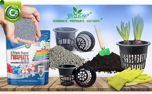 Triple Super Phosphate 0-46-0 Fertilizer - Made in USA - Bloom Booster - TSP Pure Phosphorus Plant Food for Indoor/Outdoor Plants and Flower Gardens - Fruit, Vegetables, Holistic Herbs, Trees & More!
