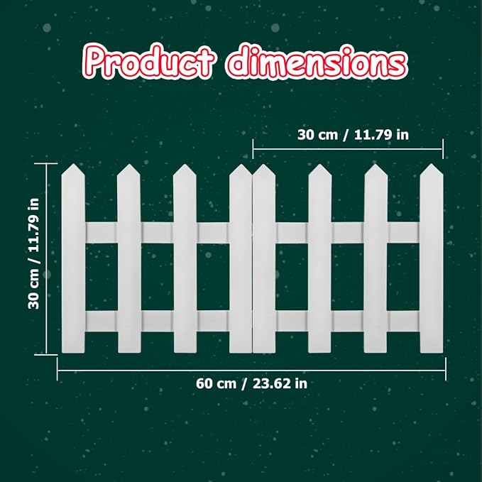 DOITOOL White Picket Fence Garden Border, Wood Decorative Garden Fence Animal Barrier Landscape Fencing Border for Dogs, Flower Bed, Yard and Patio Outdoor Decor (Total Length: 120cm, Height: 30cm)