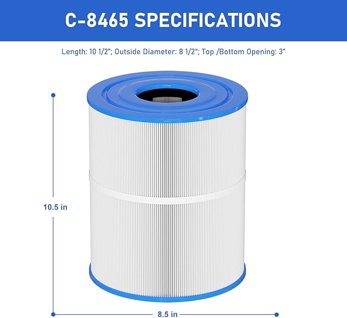 C-8465 Spa Filter Replacement Compatible with Watkins 31114, Pleatco PWK65, Filbur FC-3960, 71827, 71828, Watkins 65 sq.ft Tiger River Spa Filter 2 Pack