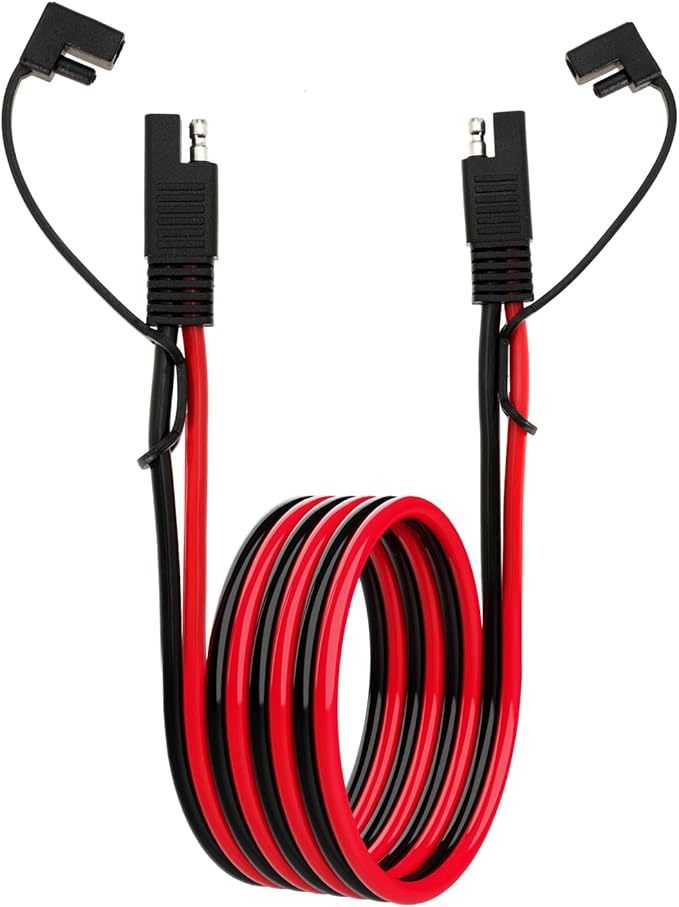 10AWG SAE Extension Cable 10 Gauge SAE to SAE Extension Cord with Two Prong Connectors for Solar RV Automotive (6FT)