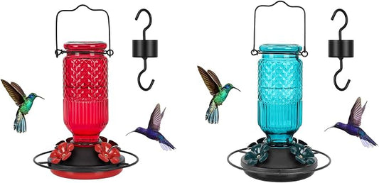 FEED GARDEN Glass Hummingbird Feeder for Outdoors