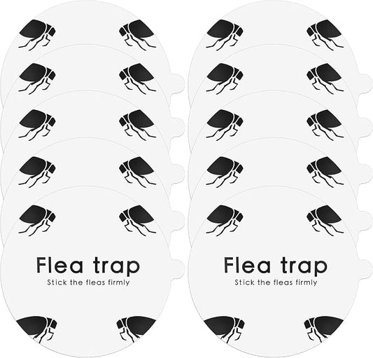 Flea Trap Sticky Pads Refills, 10 Pack 7.1 Inch Round Replacement Glue Boards Refill Discs for Most Flea Light Trap for Inside Your Home, Non-Toxic Family Pet Safe Sticky Board for Indoor Bed Bug Lamp