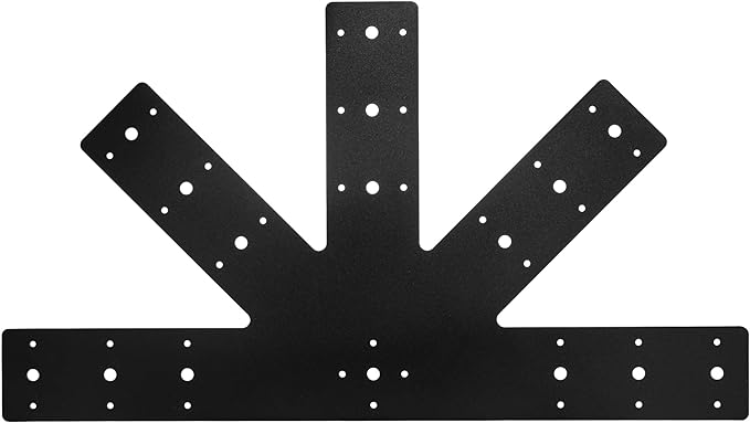 Sihnman 24.0"x13.5" Powder Coated 12 Pitch Gable Plate (1 pc). Heavy Duty 3mm Structure Steel for Decorative Gable Plate, Cedar Gable Bracket, Steel Truss Base Fan for Truss Roof Plate, Pergola Plate.