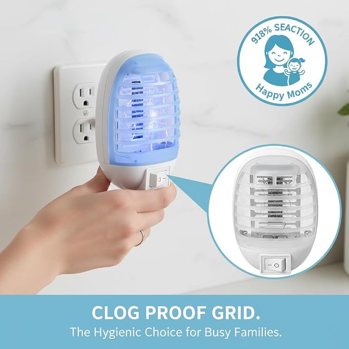 2026 Bug Zapper Indoor Plug in Mosquito Zapper Indoor,4Pack Mosquito Killer for Baby Room,Bedroom&Nursery,Fruit Fly Zapper Insect Killer with Blue Light,Plug in Gnat Killer for Kitchen&Indoor Plant