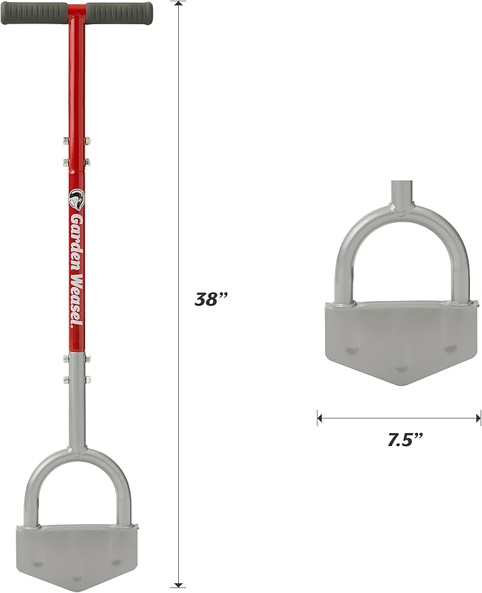 Garden Weasel Edger-Chopper Manual Lawn Edger Tool - Sod Cutter and Trenching Shovel for Clean Garden Borders - Ergonomic Handle and Carbon Steel Blade Latest Model 91714-3 | Gift for Dad