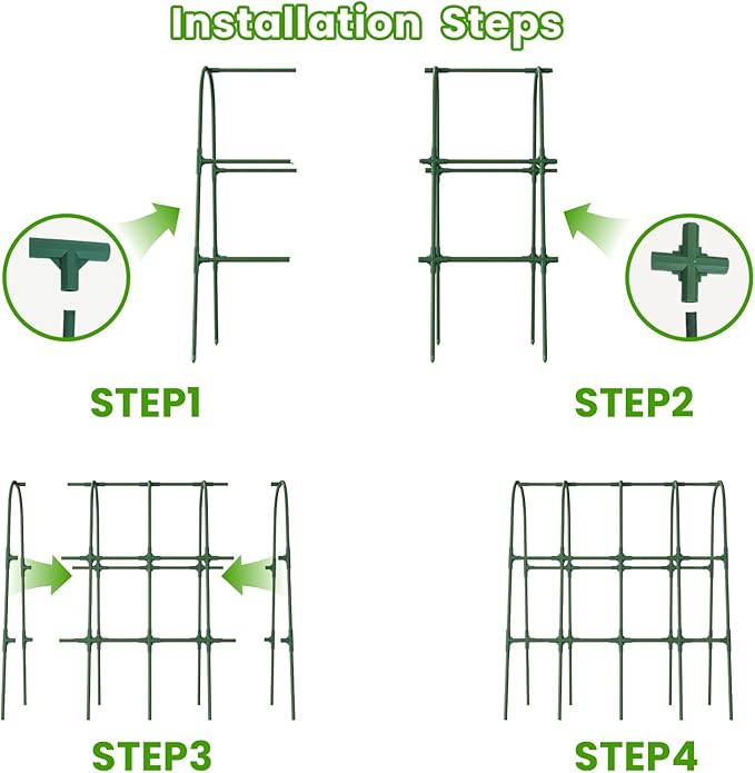 Cucumber Trellis for Raised Bed, U-Shape Garden Trellis for Climbing Plants Outdoor, Metal Arch Vegetables Trellis, Plant Support for Grape Vine Beans Squash Peas Flower