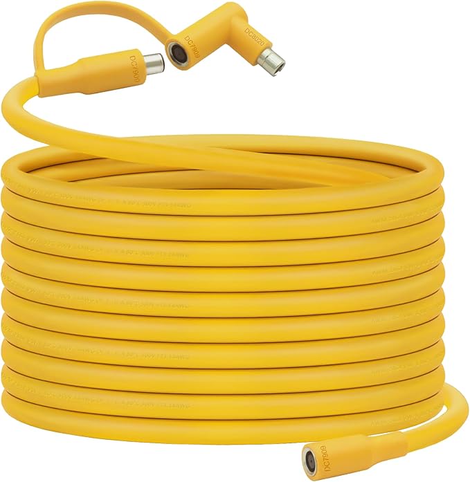 Solar Panel Extension Cable for Jackery 35FT, 14AWG 8mm DC Connector Compatible with Yeti, Anker, BLUETT, Jackery Portable Power Stations for Outdoor Camping, RV, Emergency Use (Yellow)