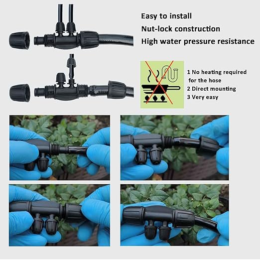 160Ft Drip Irrigation System for Garden with Water Timer, Main Water Hose ID 1/2inch 32Ft, 1/4in 131Ft, Sufficient Water Pressure, Irrigation Dripper Waterflow Evenly, Easy DIY Garden Watering System