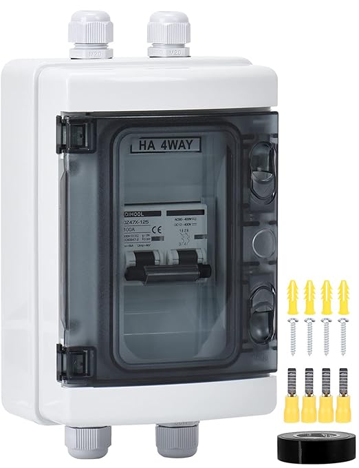 DIHOOL DC 100 Amp Breaker Outdoor Disconnect, Miniature Circuit Breaker for Solar Panel 400V