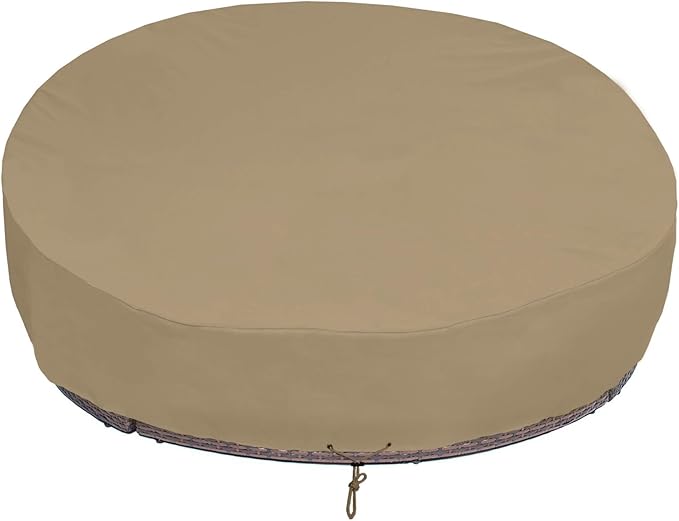 SunPatio Outdoor Daybed Cover 88 Inch, Heavy Duty Waterproof Patio Furniture Sofa Cover with Taped Seam, FadeStop Material, All Weather Protection, Taupe