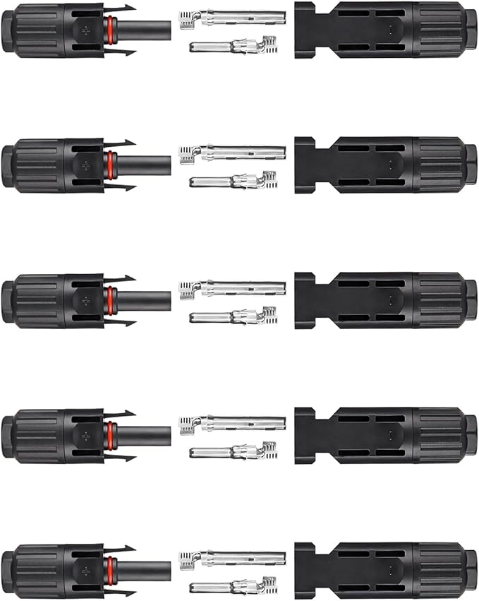 VOU 5Pairs(10AWG) DC Solar photovoltaic PV Connector with Spanners 1000V35A IP68 Waterproof Solar Panel Cable Connectors Kit for Cable 2.5/4/6mm2…