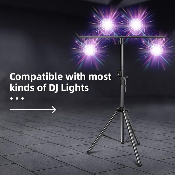 DJ Lights Stand 41-95 Inch, Heavy Duty DJ Stand 1 Pack, Portable Par Can Tripod Stage Light Stand Adjustable Height, DJ Lighting T Bar Suitable for Stages, Bar, Banquet, Party