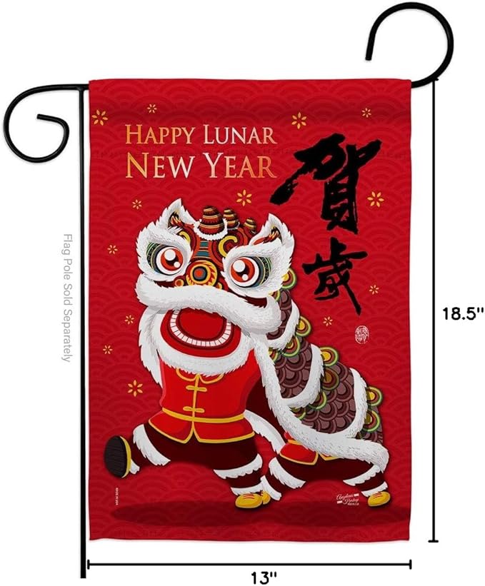 Chinese New Year Flag Bring Good Luck Gifts Tapestry Home Decor Wall Art Patio Garden Winter Prosperous Blessing Banner Room Indoor Yard Sign Lunar New Years Decorations Made in USA