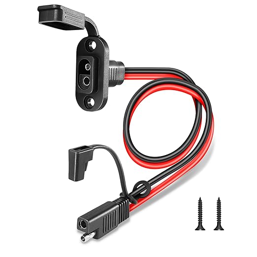 SAE Connector 2FT 10AWG, SAE Battery Quick Connect Plug Waterproof Extension Cable for Solar Panel, Street Glide, Road Glide, Motorcycle Charging Port Upgrade, RV, Solar Generator Battery Charger