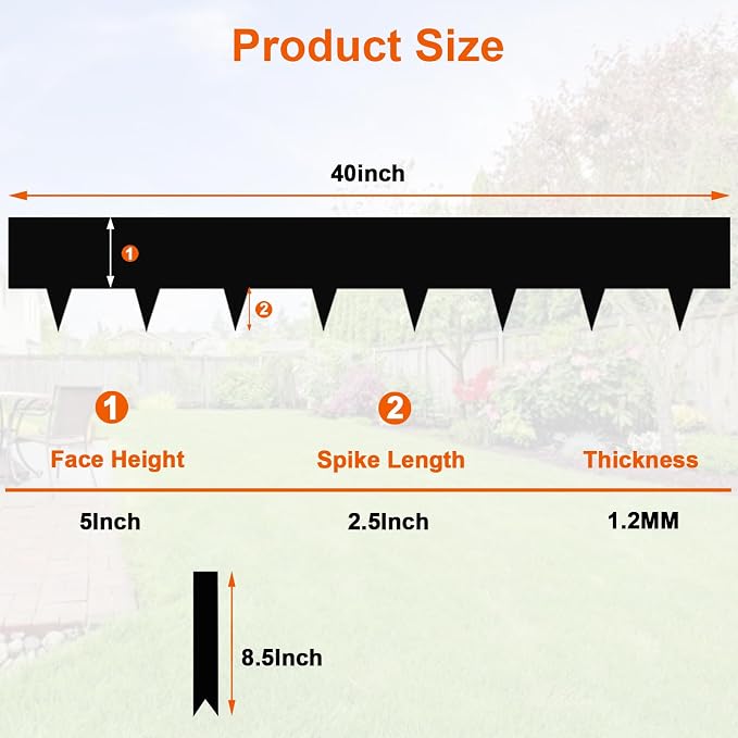 40" L X 7.5" H Metal Landscape Edging, 10 Pack Galvanized Steel Garden Edging, Garden Edging Border for Lawn, Flower Bed, Yard